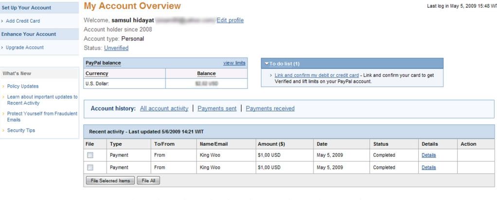 Bukti Pembayaran PayPal
