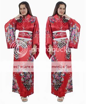 japan asia geisha cosplay kimono obi morgenmantel satin  