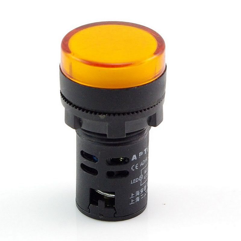10 PCS Green LED Power Indicator Signal Light 12VDC 50mm Height 22mm Diameter